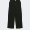 Pantalones anchos de sarga de algodón, negros Pantalones anchos de sarga de algodón, negros