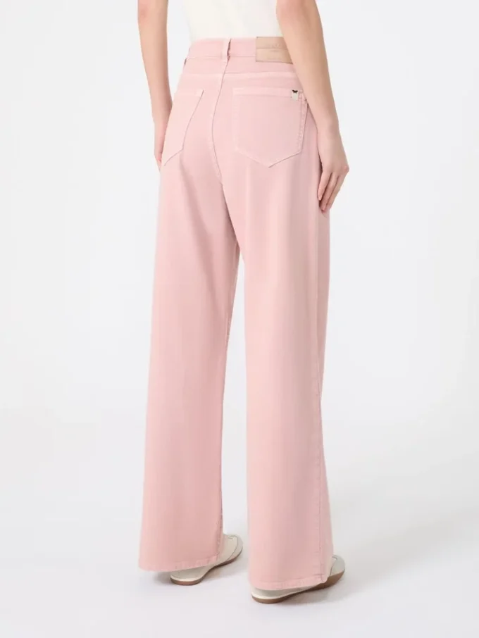 Pantalones anchos de sarga de algodón, rosa Pantalones anchos de sarga de algodón, rosa