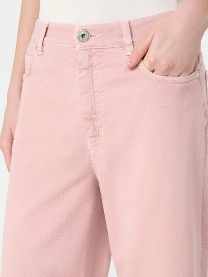Pantalones anchos de sarga de algodón, rosa Pantalones anchos de sarga de algodón, rosa