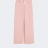 Pantalones anchos de sarga de algodón, rosa Pantalones anchos de sarga de algodón, rosa