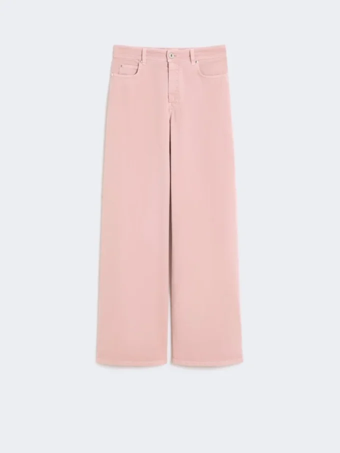 Pantalones anchos de sarga de algodón, rosa Pantalones anchos de sarga de algodón, rosa