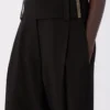 Pantalones anchos de satén de viscosa, negros Pantalones anchos de satén de viscosa, negros