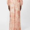 Pantalones anchos de seda estampada, rosa Pantalones anchos de seda estampada, rosa