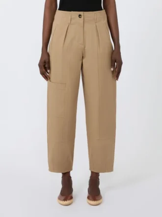 Pantalones cargo de denim de algodón, color arena