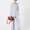 Pantalones con detalle de canesú de gabardina con mezcla de viscosa, gris medio Pantalones con detalle de canesú de gabardina con mezcla de viscosa, gris medio