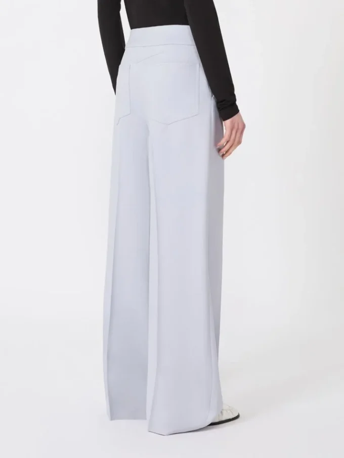 Pantalones con detalle de canesú de gabardina con mezcla de viscosa, gris medio Pantalones con detalle de canesú de gabardina con mezcla de viscosa, gris medio