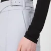 Pantalones con detalle de canesú de gabardina con mezcla de viscosa, gris medio Pantalones con detalle de canesú de gabardina con mezcla de viscosa, gris medio