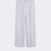Pantalones con detalle de canesú de gabardina con mezcla de viscosa, gris medio Pantalones con detalle de canesú de gabardina con mezcla de viscosa, gris medio