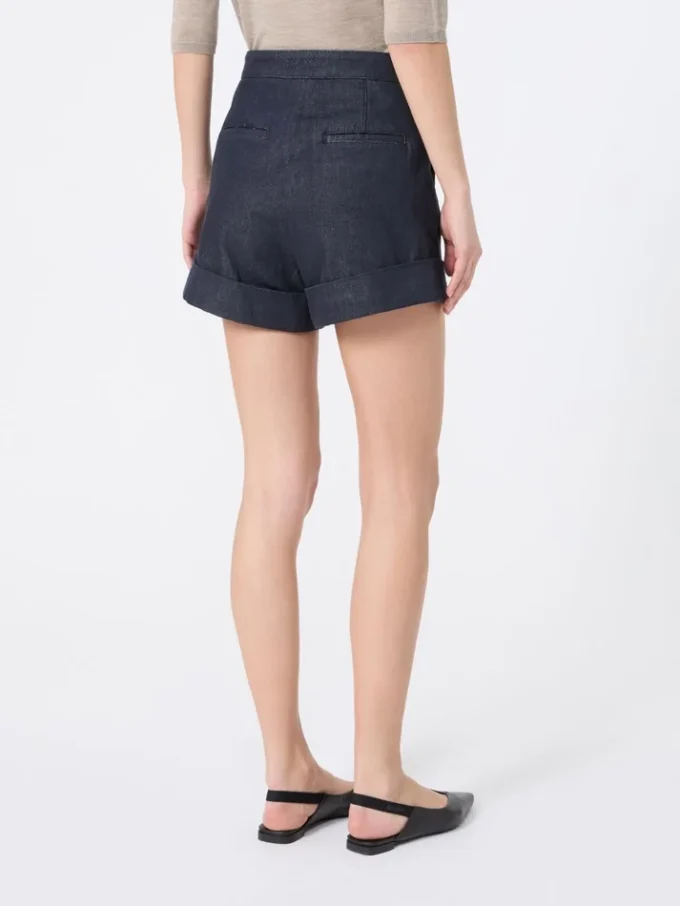 Pantalones cortos de algodón con efecto vaquero, azul medianoche Pantalones cortos de algodón con efecto vaquero, azul medianoche