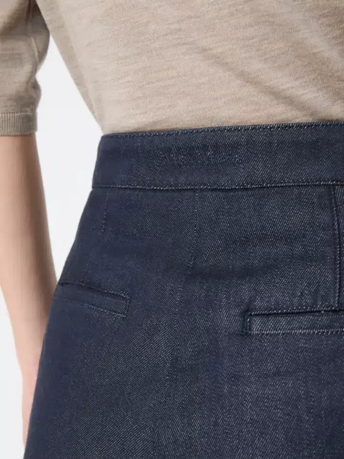 Pantalones cortos de algodón con efecto vaquero, azul medianoche Pantalones cortos de algodón con efecto vaquero, azul medianoche
