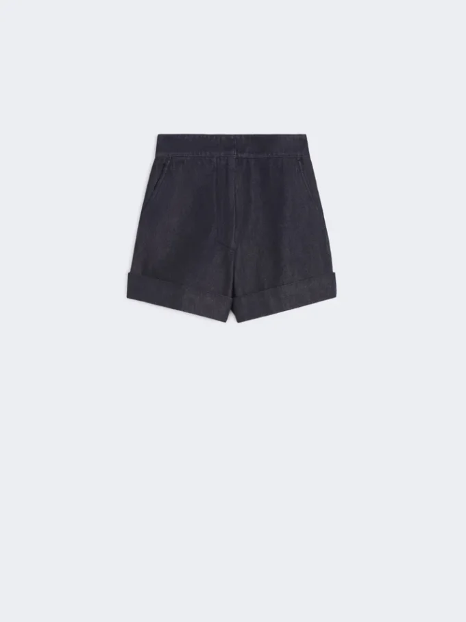Pantalones cortos de algodón con efecto vaquero, azul medianoche Pantalones cortos de algodón con efecto vaquero, azul medianoche