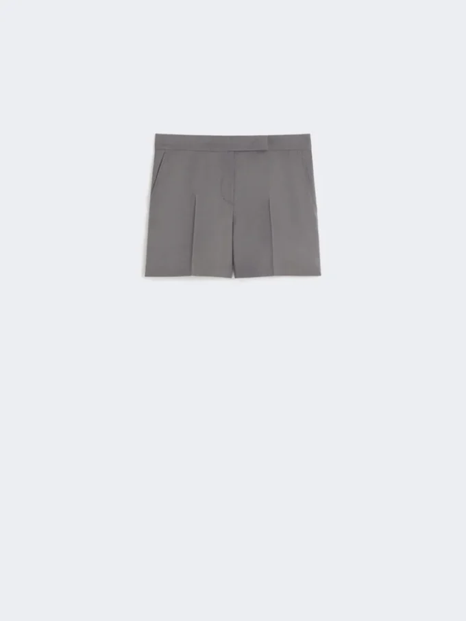 Pantalones cortos de gabardina de lana, gris medio Pantalones cortos de gabardina de lana, gris medio