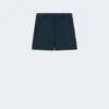 Pantalones cortos de lino con tejido trenzado, azul medianoche Pantalones cortos de lino con tejido trenzado, azul medianoche
