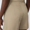Pantalones cortos de satén de algodón elástico, color caqui Pantalones cortos de satén de algodón elástico, color caqui