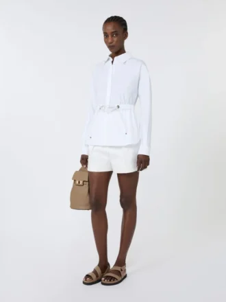 Pantalones cortos de satén de algodón elástico, seda