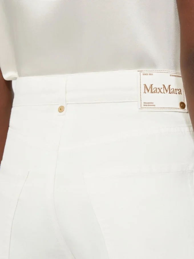 Pantalones de 5 bolsillos de algodón y lino, blancos Pantalones de 5 bolsillos de algodón y lino, blancos