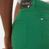Pantalones de 5 bolsillos de algodón y lino, verdes Pantalones de 5 bolsillos de algodón y lino, verdes
