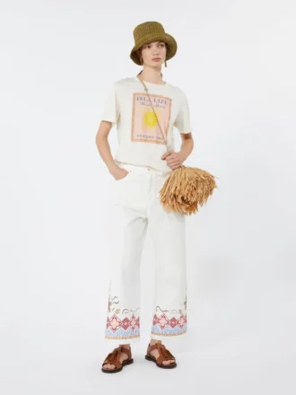 Pantalones de algodón, blancos