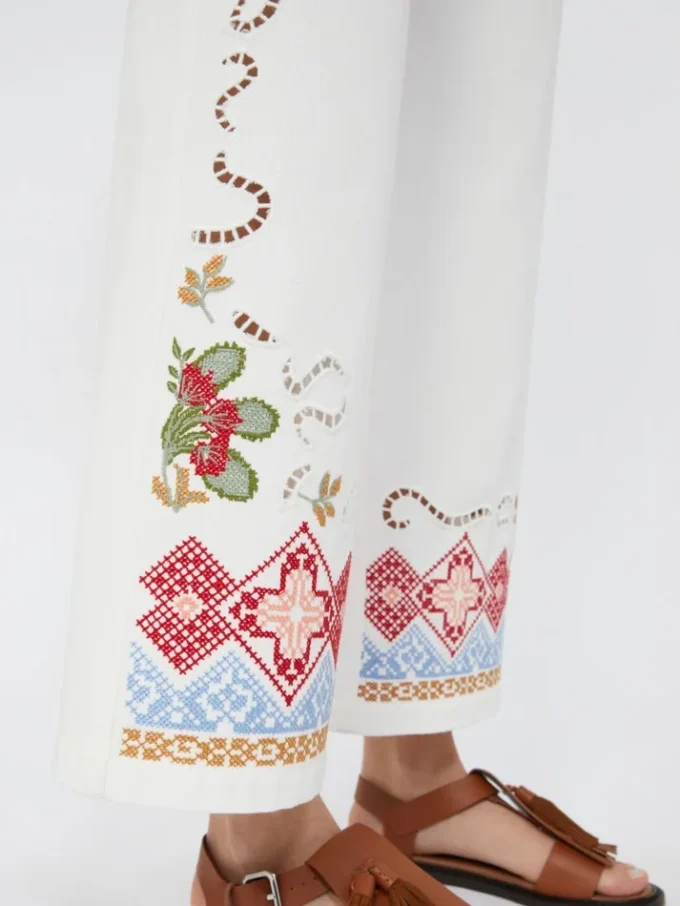Pantalones de algodón, blancos