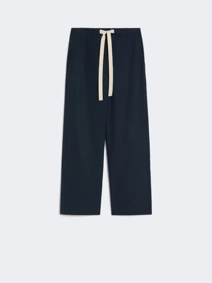 Pantalones de algodón con cordón, azul medianoche Pantalones de algodón con cordón, azul medianoche