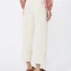 Pantalones de algodón con vuelta en los bajos, color crudo Pantalones de algodón con vuelta en los bajos, color crudo