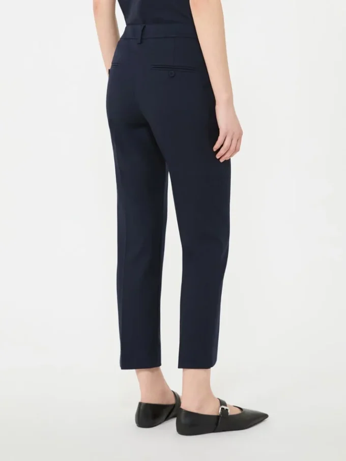 Pantalones de algodón elástico, azul marino Pantalones de algodón elástico, azul marino