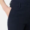 Pantalones de algodón elástico, azul marino Pantalones de algodón elástico, azul marino