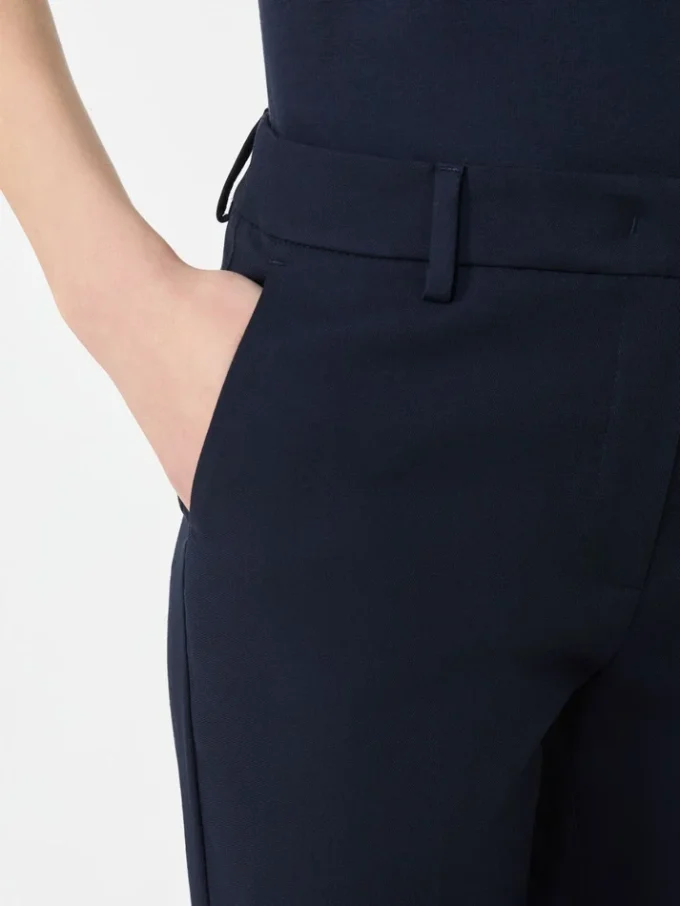 Pantalones de algodón elástico, azul marino Pantalones de algodón elástico, azul marino