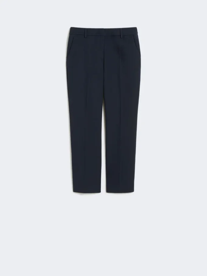 Pantalones de algodón elástico, azul marino Pantalones de algodón elástico, azul marino