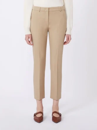 Pantalones de algodón elástico, color camel