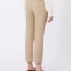 Pantalones de algodón elástico, color camel Pantalones de algodón elástico, color camel