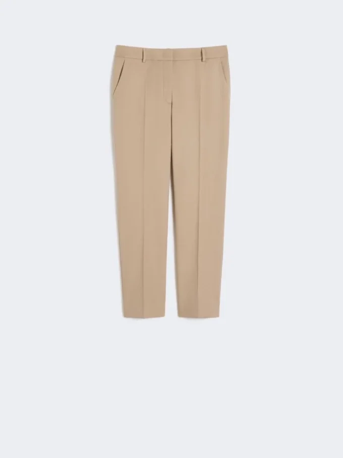 Pantalones de algodón elástico, color camel Pantalones de algodón elástico, color camel
