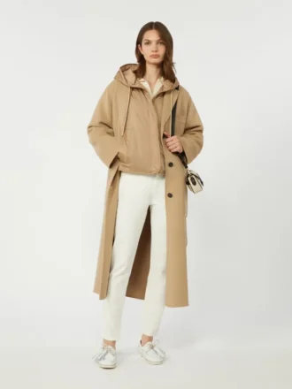 Pantalones de algodón elástico de corte ajustado, blancos