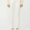 Pantalones de algodón elástico de corte ajustado, blancos Pantalones de algodón elástico de corte ajustado, blancos