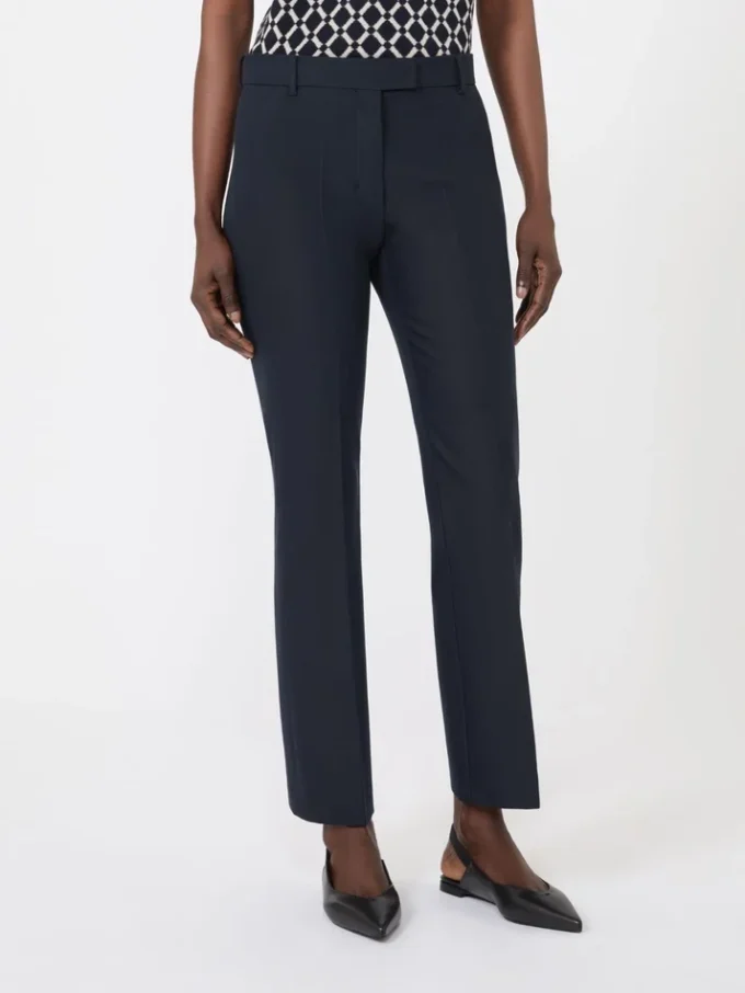 Pantalones de algodón elástico y viscosa, azul ultramar Pantalones de algodón elástico y viscosa, azul ultramar