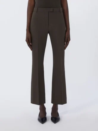 Pantalones de algodón elástico y viscosa, verde oscuro