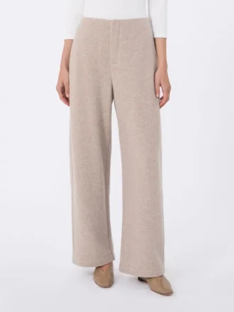 Pantalones de cachemira y forro polar de lana, color beige