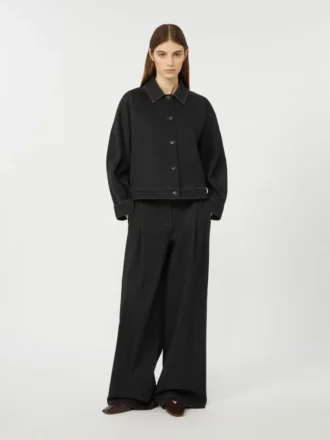 Pantalones de cinco bolsillos de jersey con efecto denim, azul ultramar