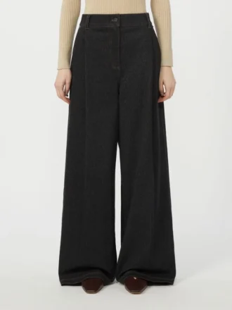 Pantalones de cinco bolsillos de jersey con efecto denim, azul ultramar