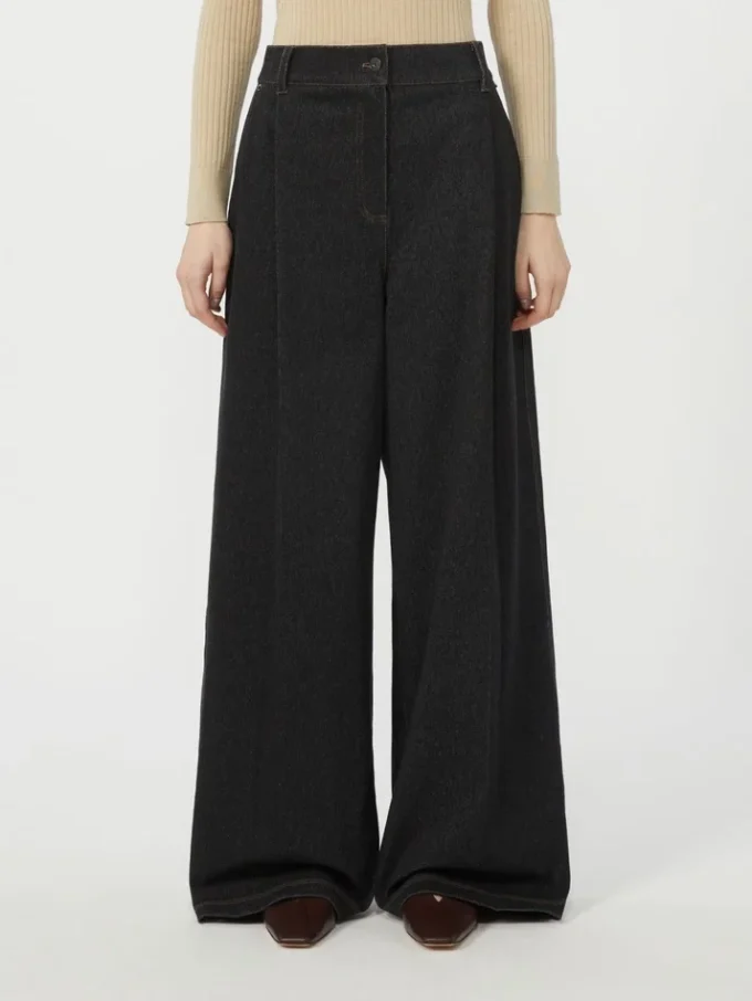 Pantalones de cinco bolsillos de jersey con efecto denim, azul ultramar Pantalones de cinco bolsillos de jersey con efecto denim, azul ultramar