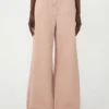 Pantalones de corte ancho de lona de algodón, rosa Pantalones de corte ancho de lona de algodón, rosa