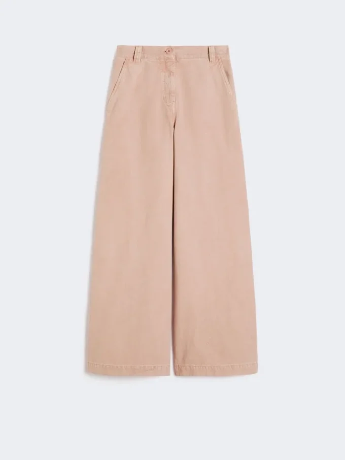 Pantalones de corte ancho de lona de algodón, rosa Pantalones de corte ancho de lona de algodón, rosa