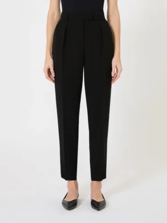 Pantalones de corte zanahoria de cady, negros