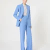 Pantalones de crepé de lana, azul claro
