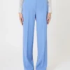 Pantalones de crepé de lana, azul claro