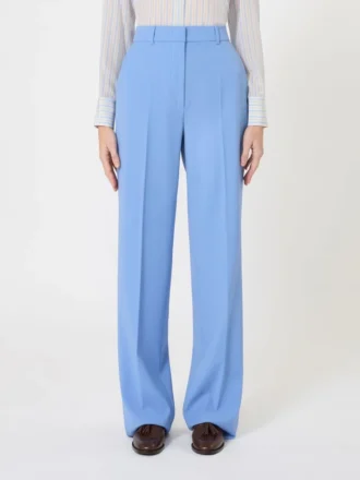 Pantalones de crepé de lana, azul claro