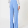 Pantalones de crepé de lana, azul claro