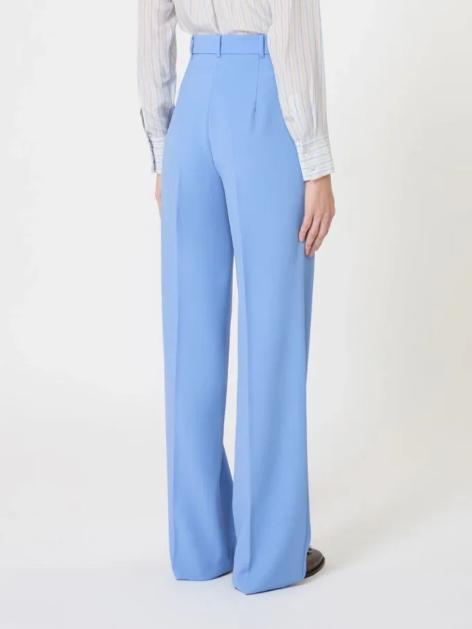 Pantalones de crepé de lana, azul claro