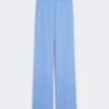 Pantalones de crepé de lana, azul claro