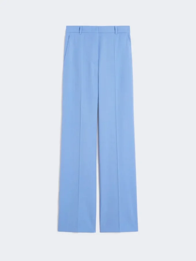 Pantalones de crepé de lana, azul claro